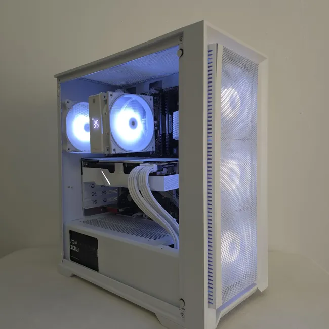 White and blue desktop PC from the Apex PCs build gallery